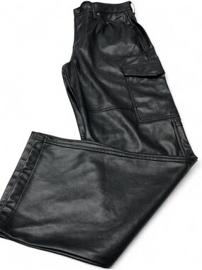 GAP Black Leather Cargo Pants